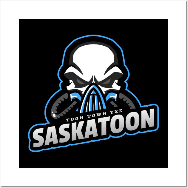 Masked Resilience Saskatoon Skull Logo Wall Art by Stooned in Stoon